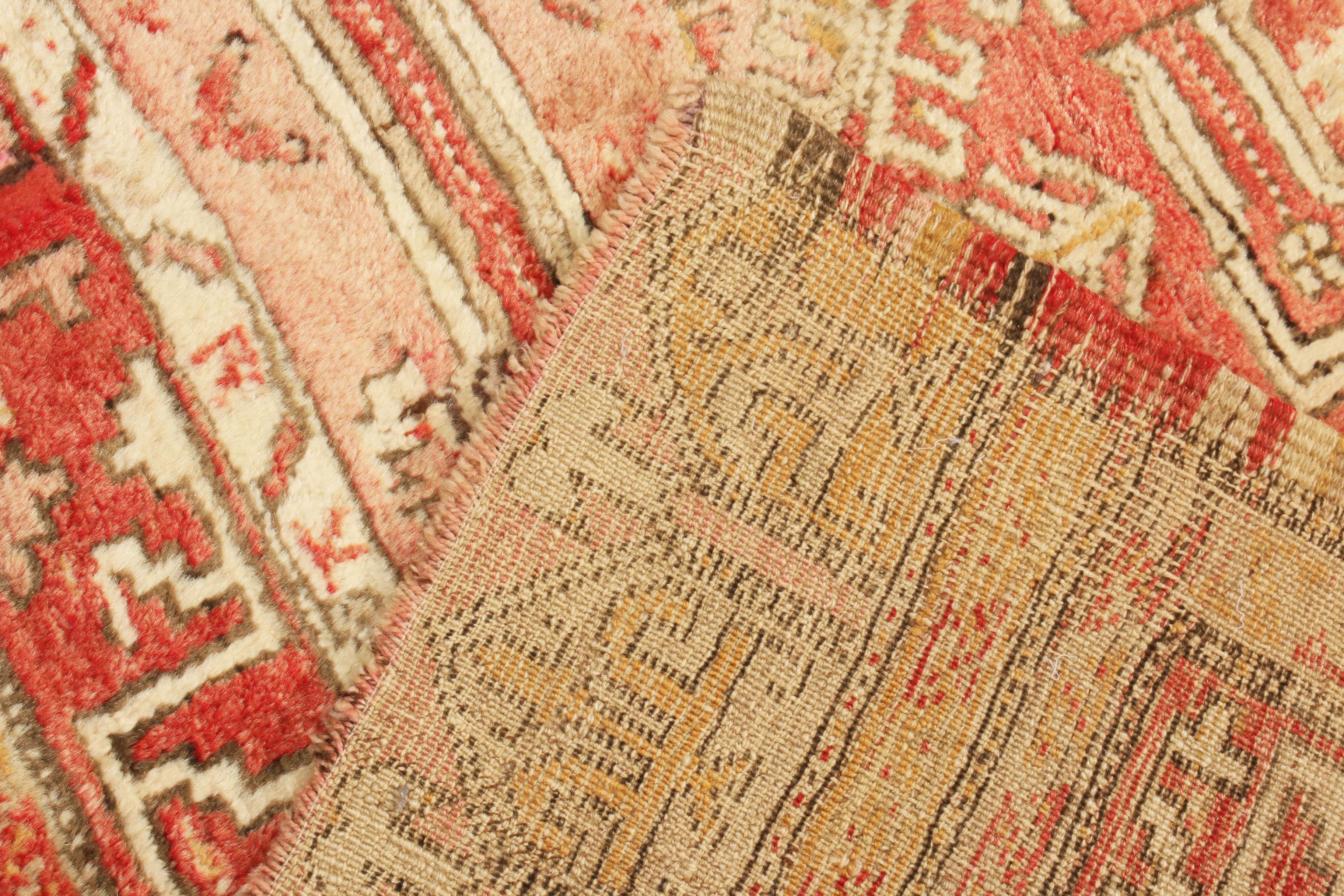 Antique Oushak Traditional Red and Gold Wool Rug by Rug & Kilim In Good Condition For Sale In Long Island City, NY
