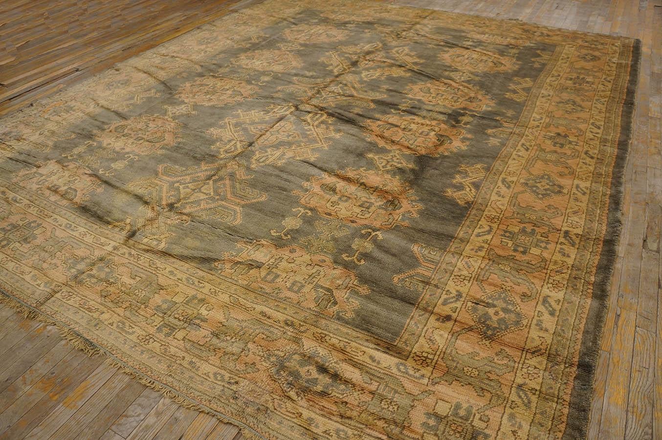 Türkischer Oushak-Teppich des frühen 20. Jahrhunderts ( 10' x 12'1'' - 305 x 368 ) im Angebot 11