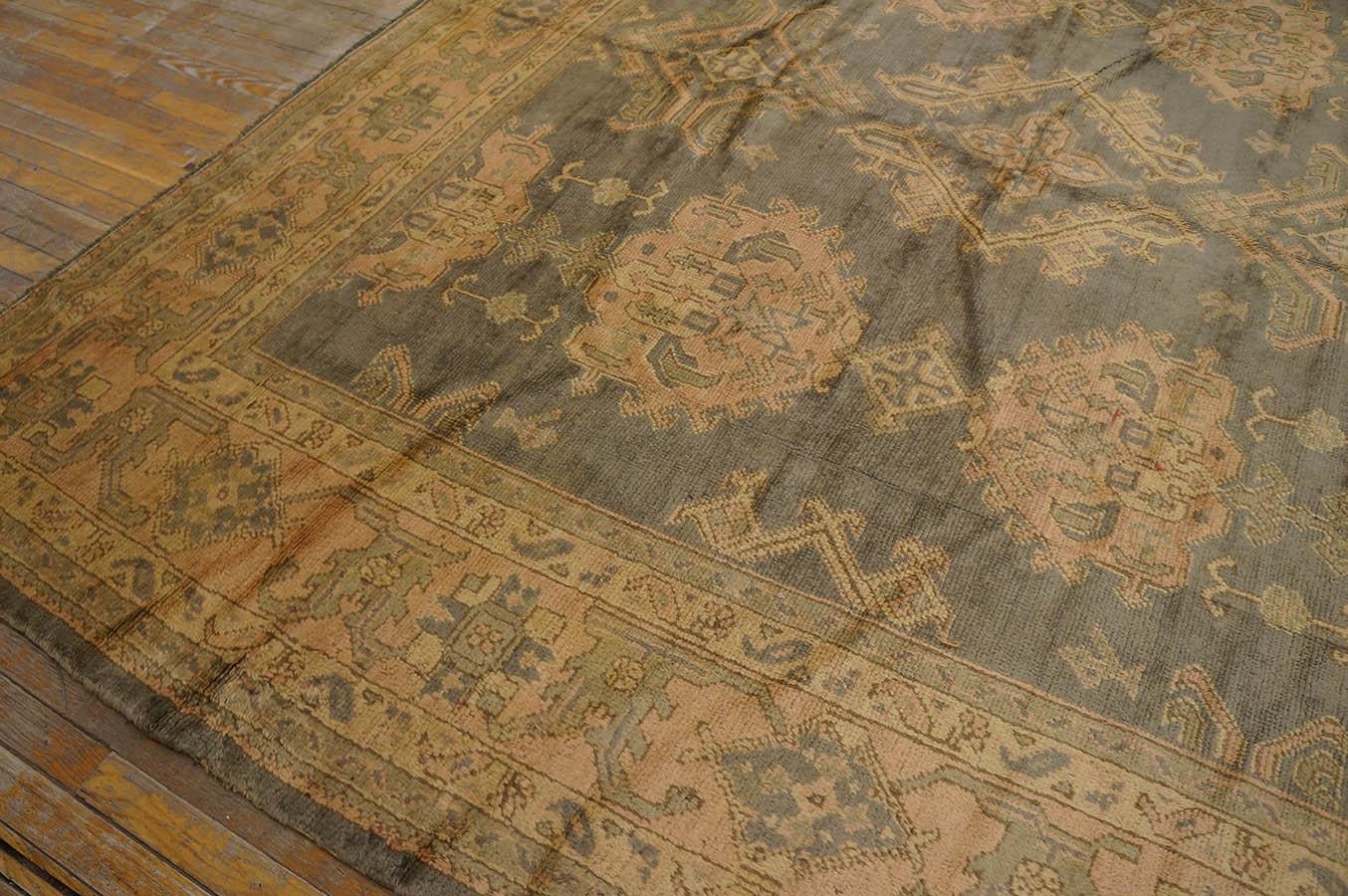 Hand-Knotted Early 20th Century Turkish Oushak Carpet ( 10' x 12'1'' - 305 x 368 ) For Sale