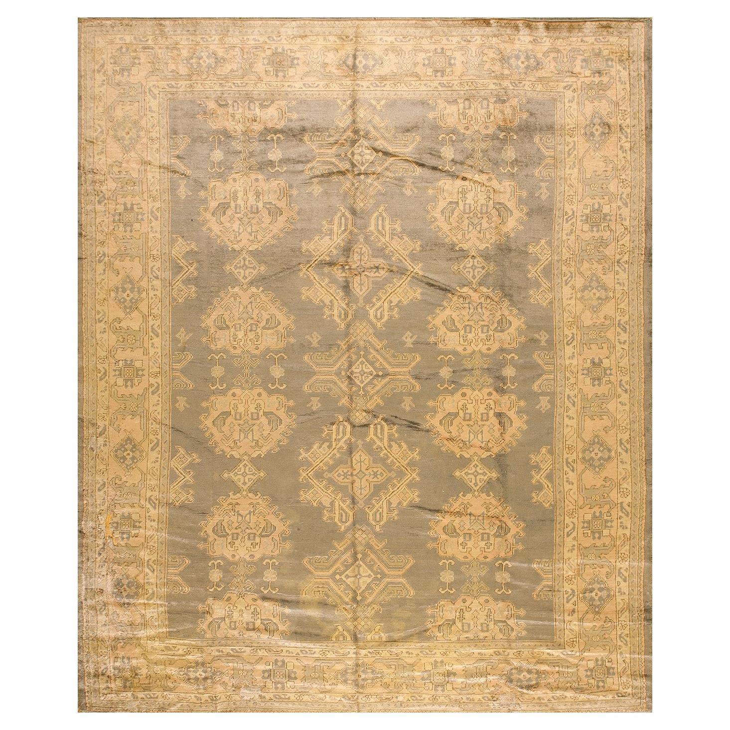 Tapis turc Oushak du début du 20ème siècle ( 10' x 12'1'' - 305 x 368 )