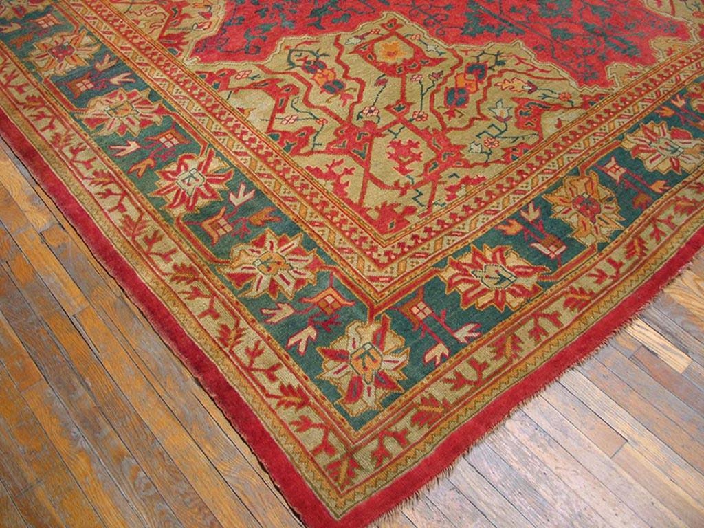Hand-Knotted Early 20th Century Turkish Oushak Carpet ( 12' x 23' - 366 x 702 ) For Sale