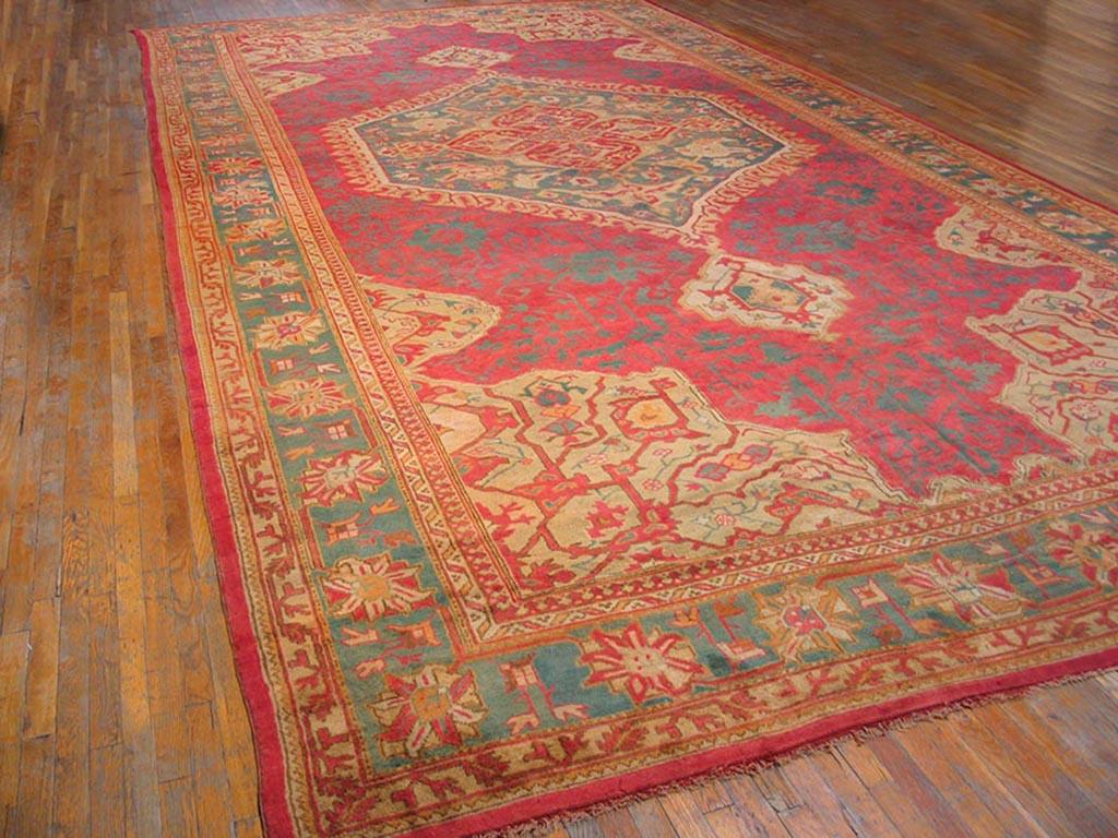 Wool Early 20th Century Turkish Oushak Carpet ( 12' x 23' - 366 x 702 ) For Sale