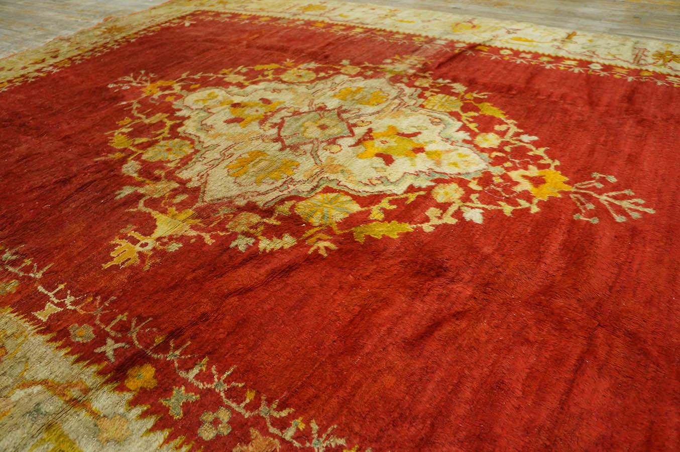 Late 19th Century Turkish Angora Oushak Carpet ( 7' 6'' x 10' - 230 x 305 cm )  For Sale 7
