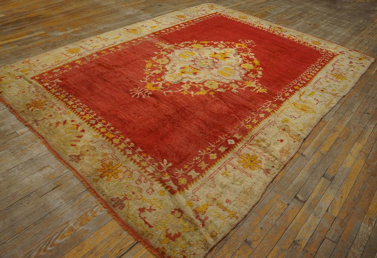 Hand-Knotted Late 19th Century Turkish Angora Oushak Carpet ( 7' 6'' x 10' - 230 x 305 cm )  For Sale