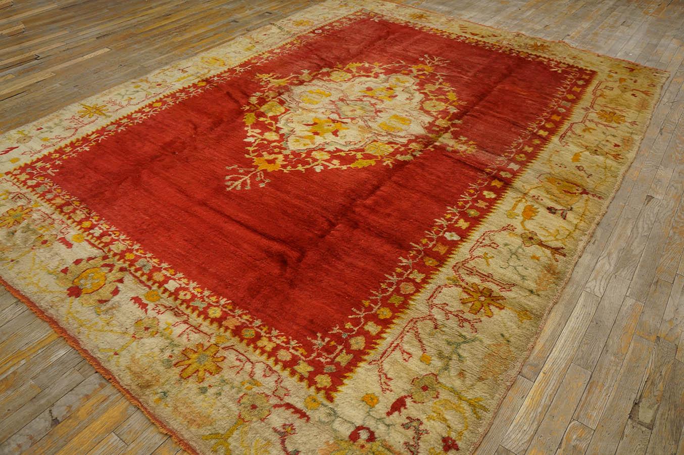 Late 19th Century Turkish Angora Oushak Carpet ( 7' 6'' x 10' - 230 x 305 cm )  For Sale 1