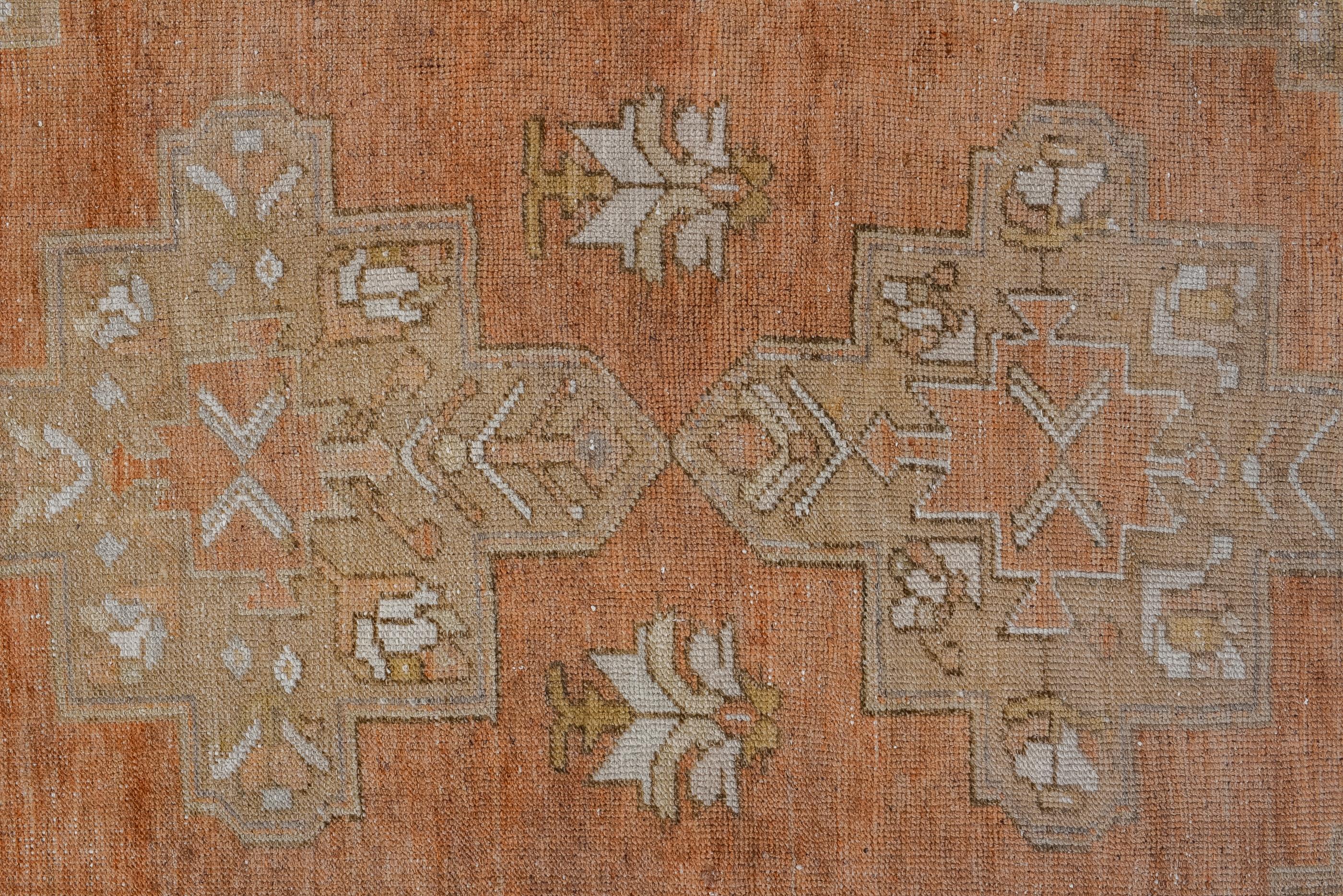 Hand-Knotted Antique Oushak with Rust Field  For Sale