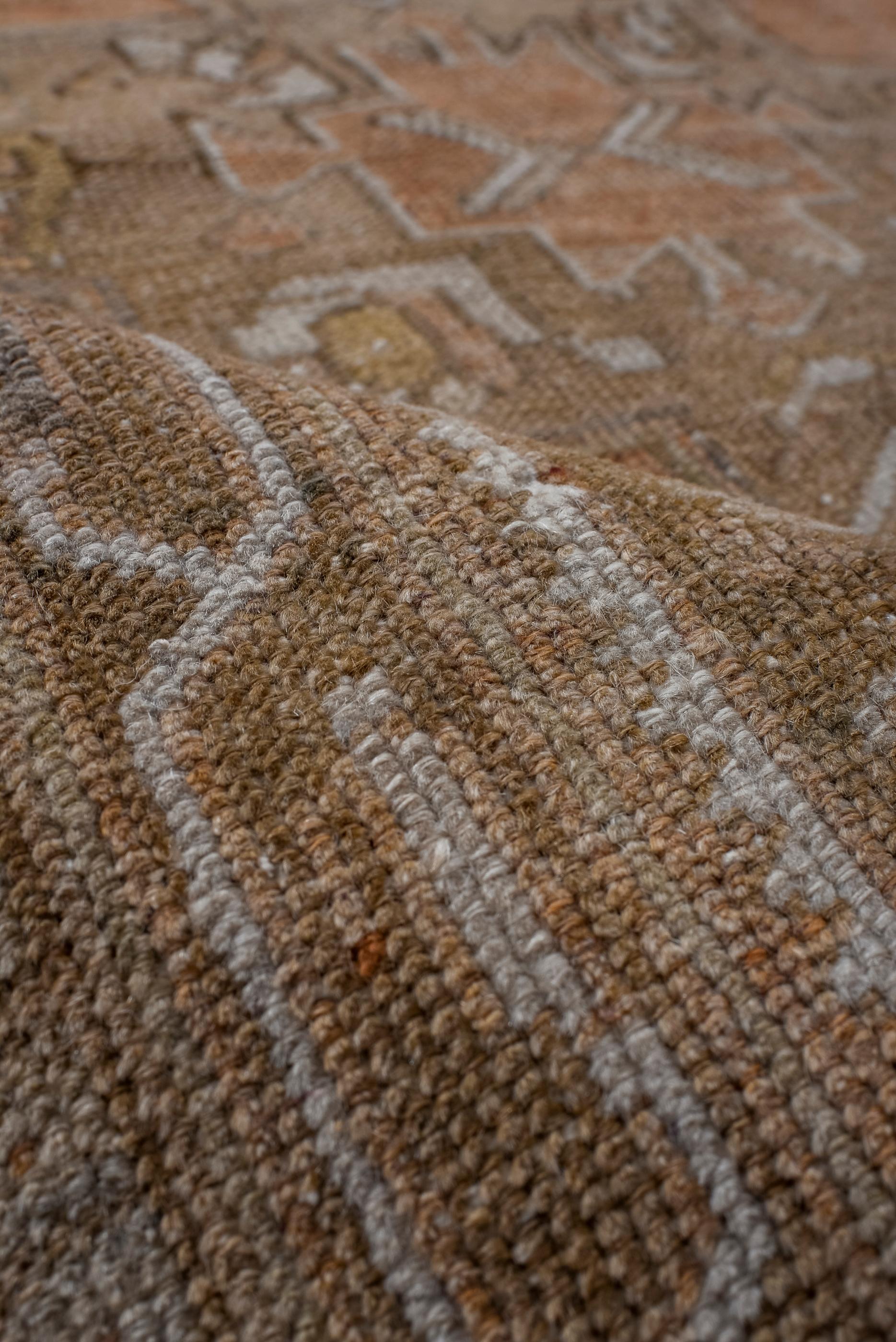 Wool Antique Oushak with Rust Field  For Sale