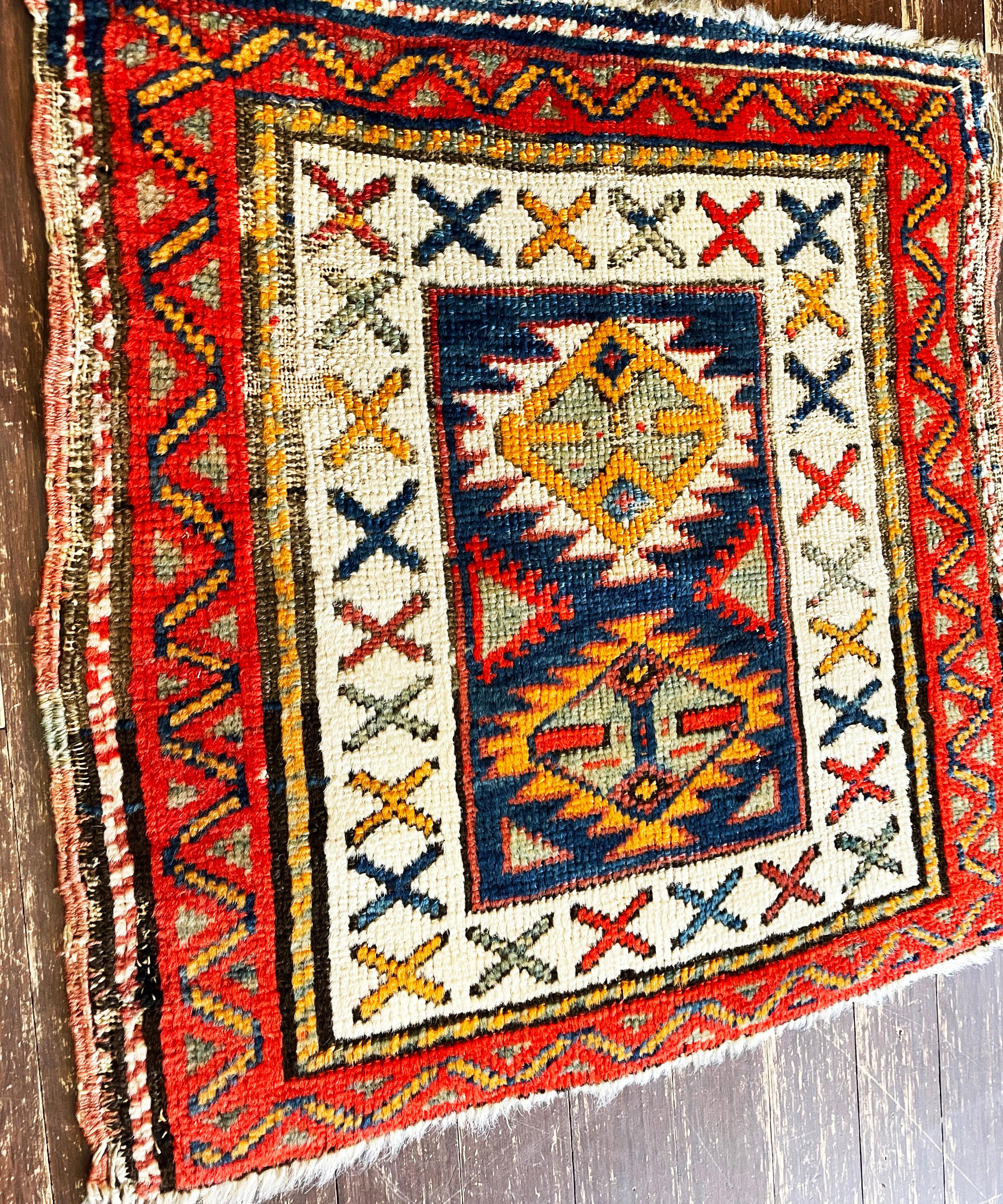Antiker Oushak Yastik- anatolischer Teppich, wie er ist (Türkisch) im Angebot