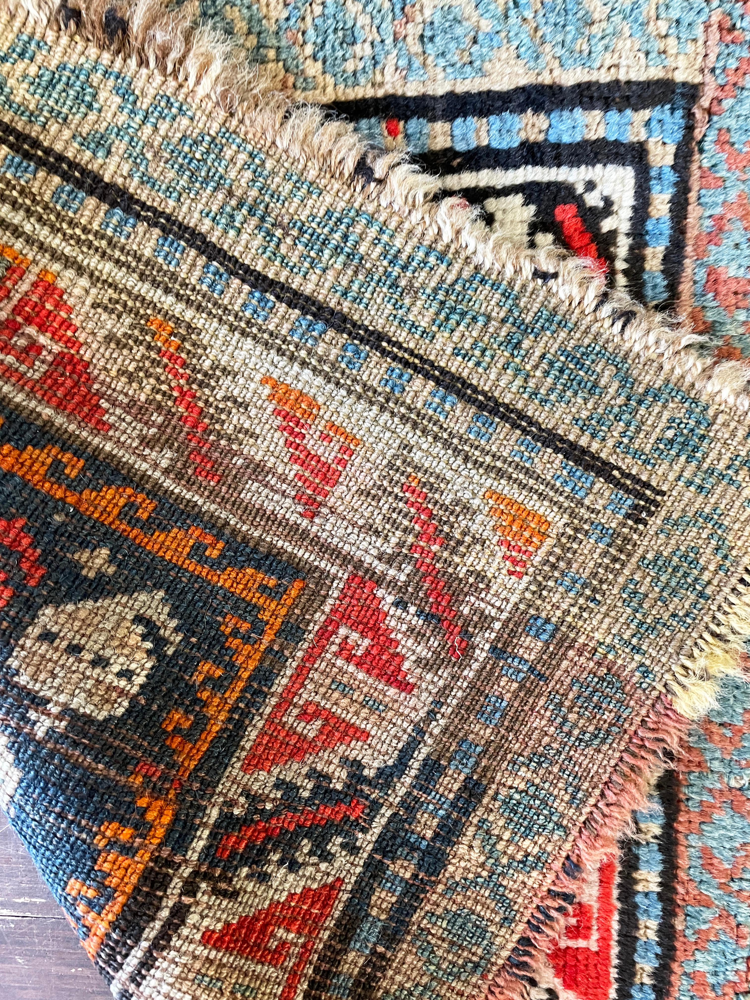 Antique Oushak Yastik Anatolian Rug, AS IS In Fair Condition For Sale In Evanston, IL