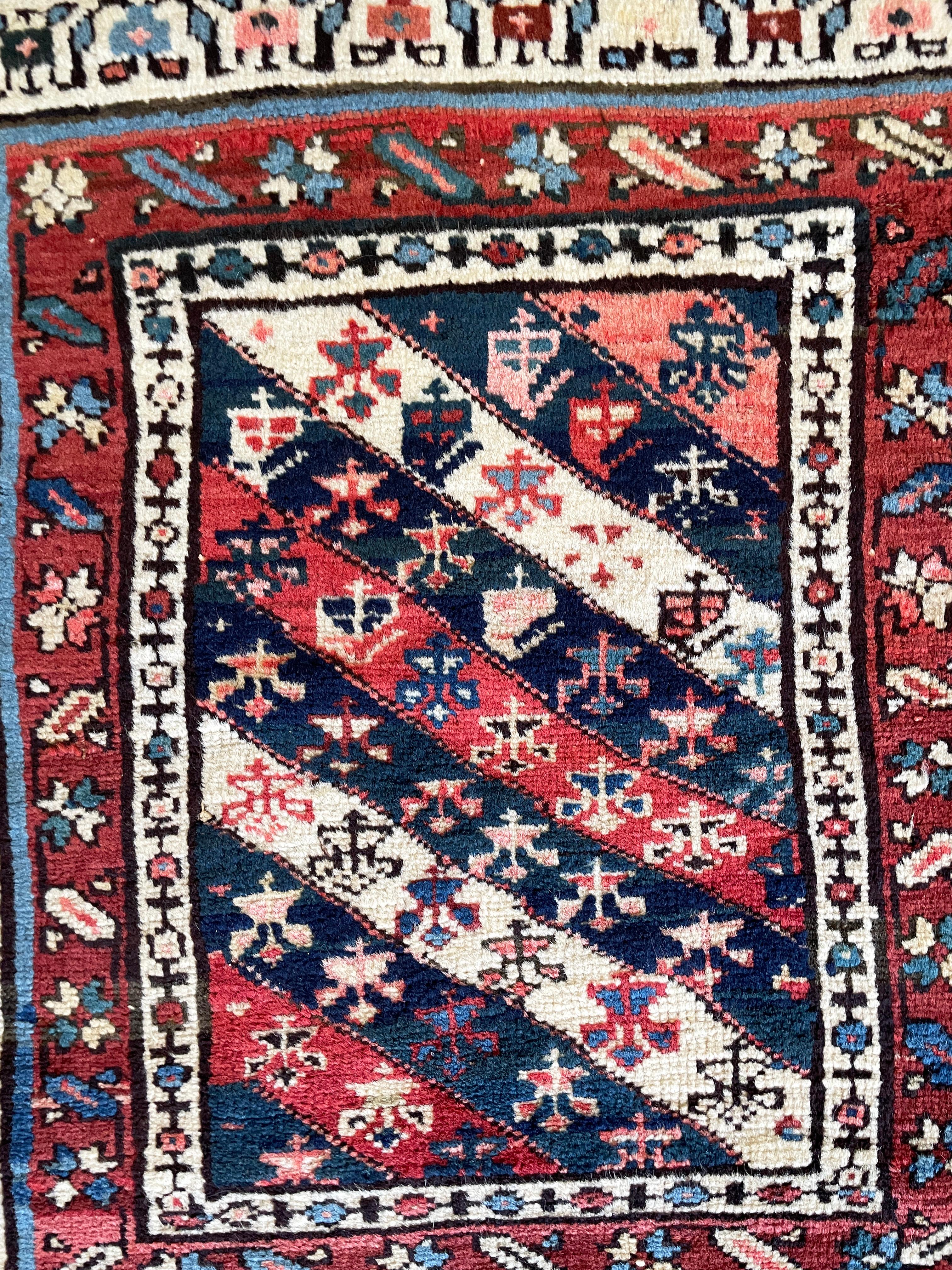 Hand-Knotted Antique Oushak Yastik Anatolian Rug, Unusual For Sale
