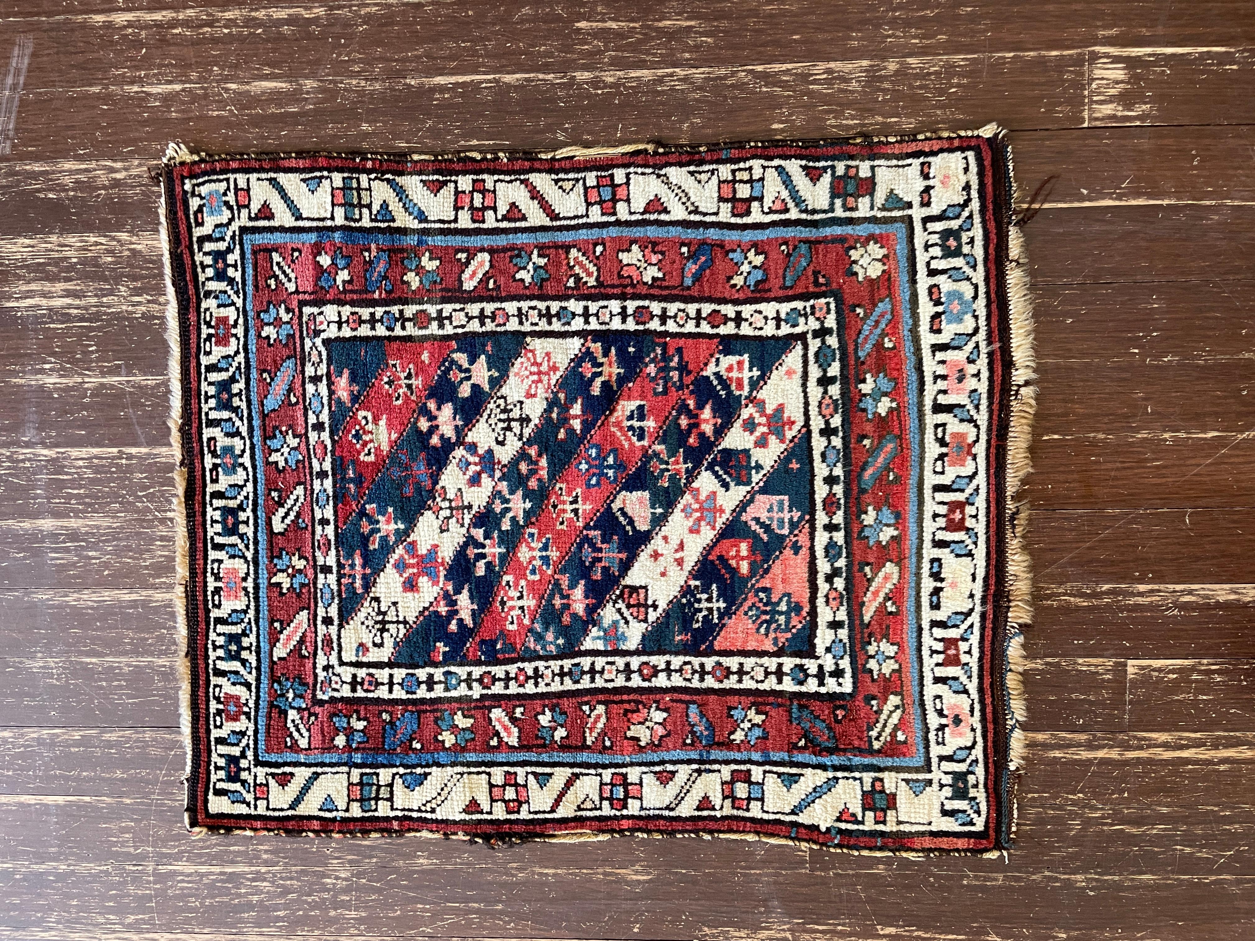 Wool Antique Oushak Yastik Anatolian Rug, Unusual For Sale