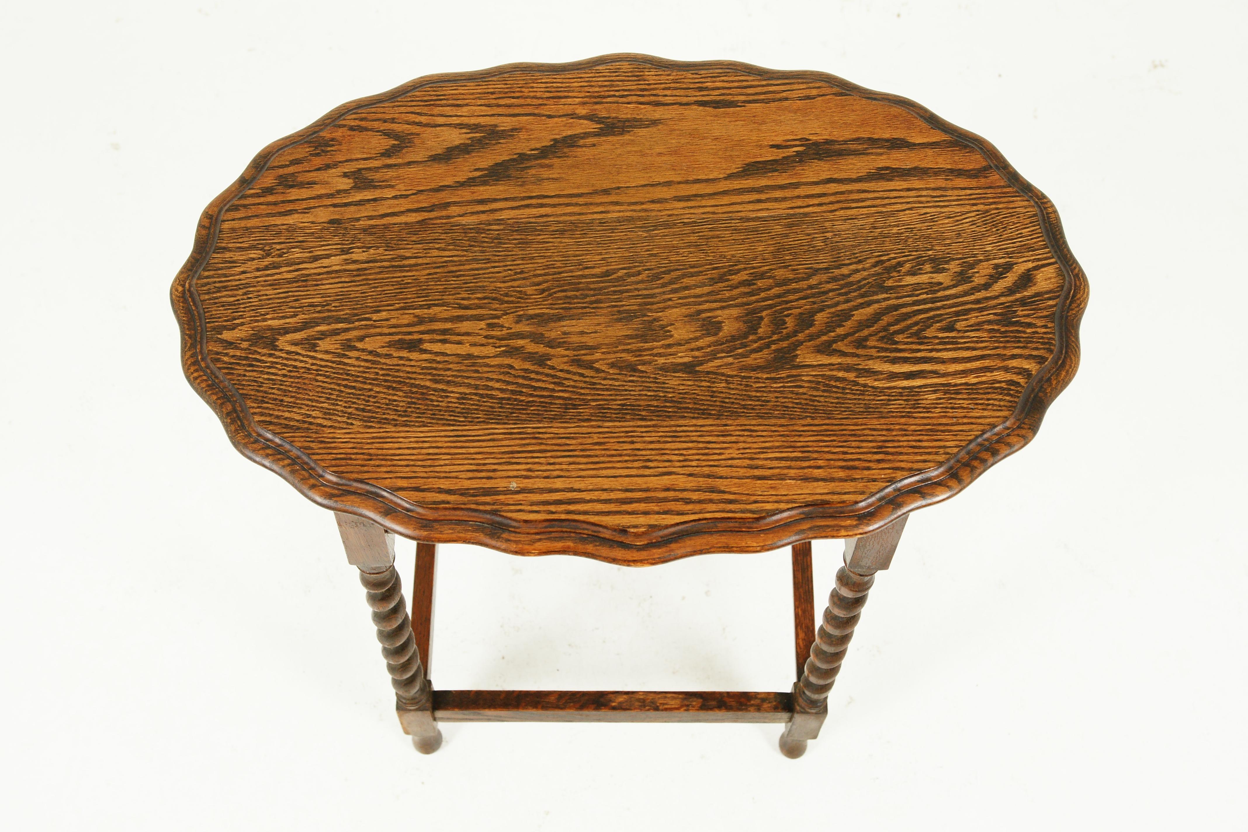Mid-20th Century Antique Oval Barley Twist Table, Lamp Table, Scotland 1930, B2419