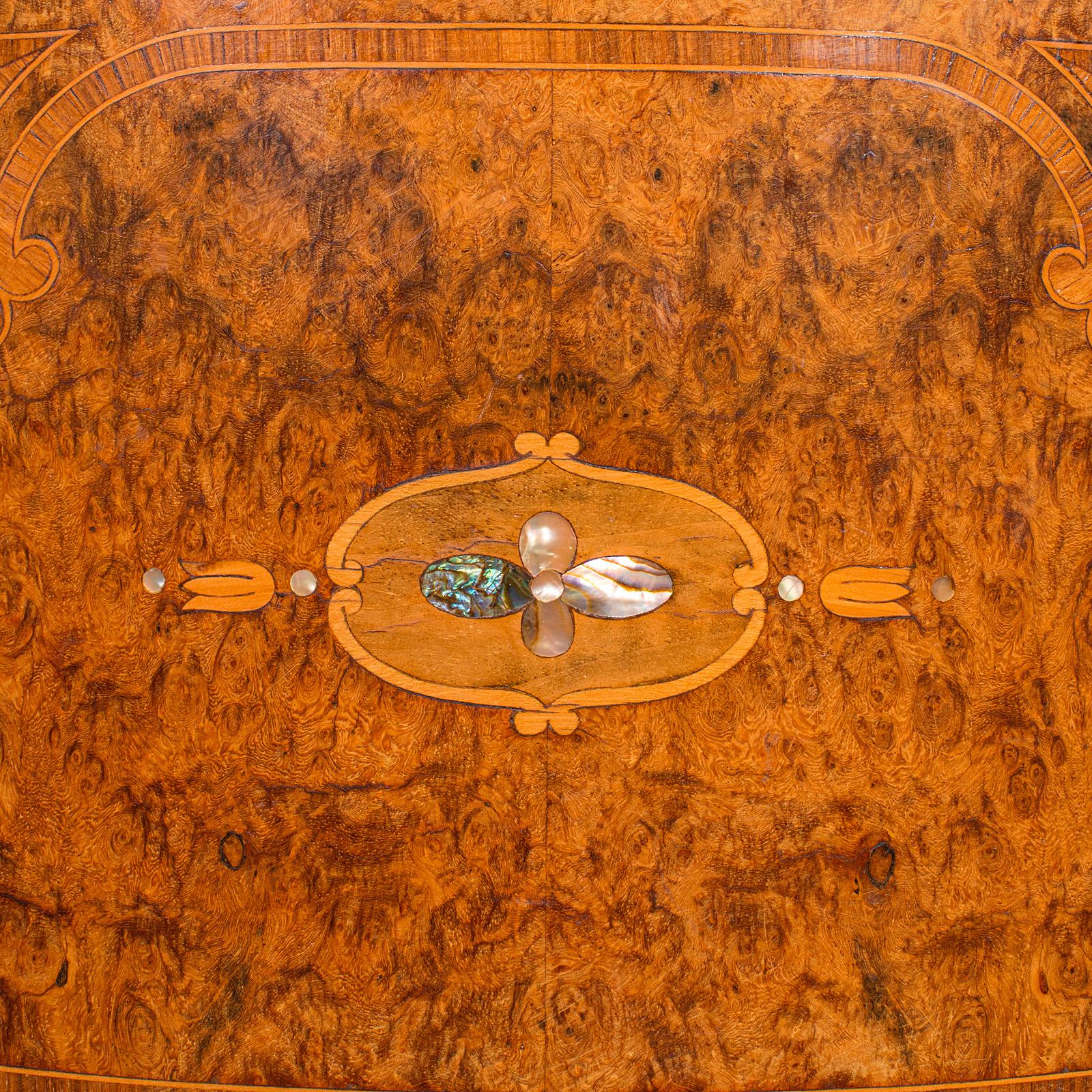 Antique Oval Bedside Cabinet, French, Amboyna, Marble, Bathroom, Victorian, 1870 For Sale 7