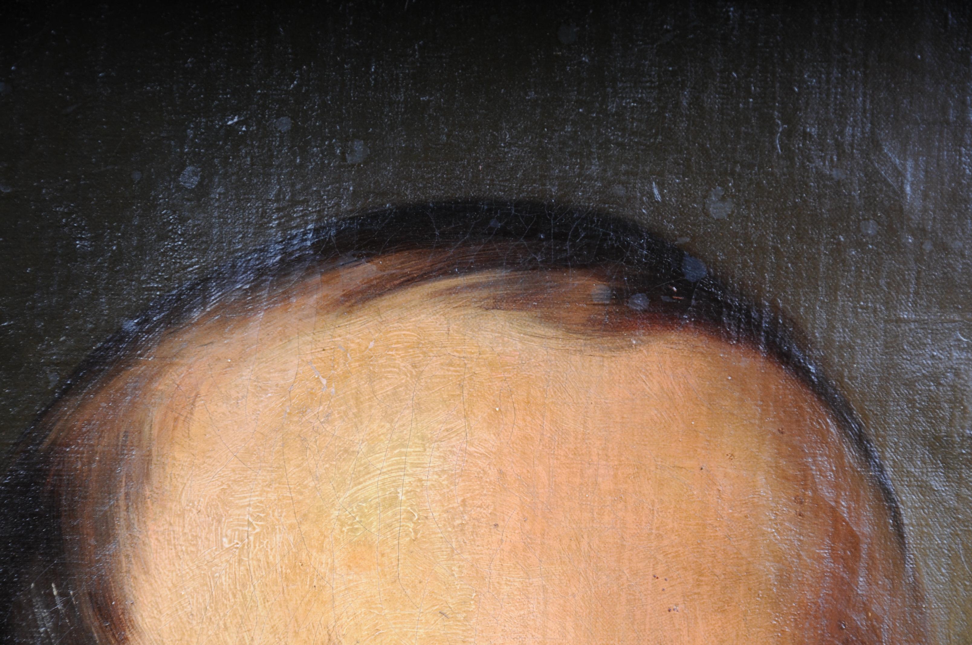 Antikes ovales Biedermeier-Herrenporträt / Gemälde, 19. Jahrhundert (Leinwand) im Angebot