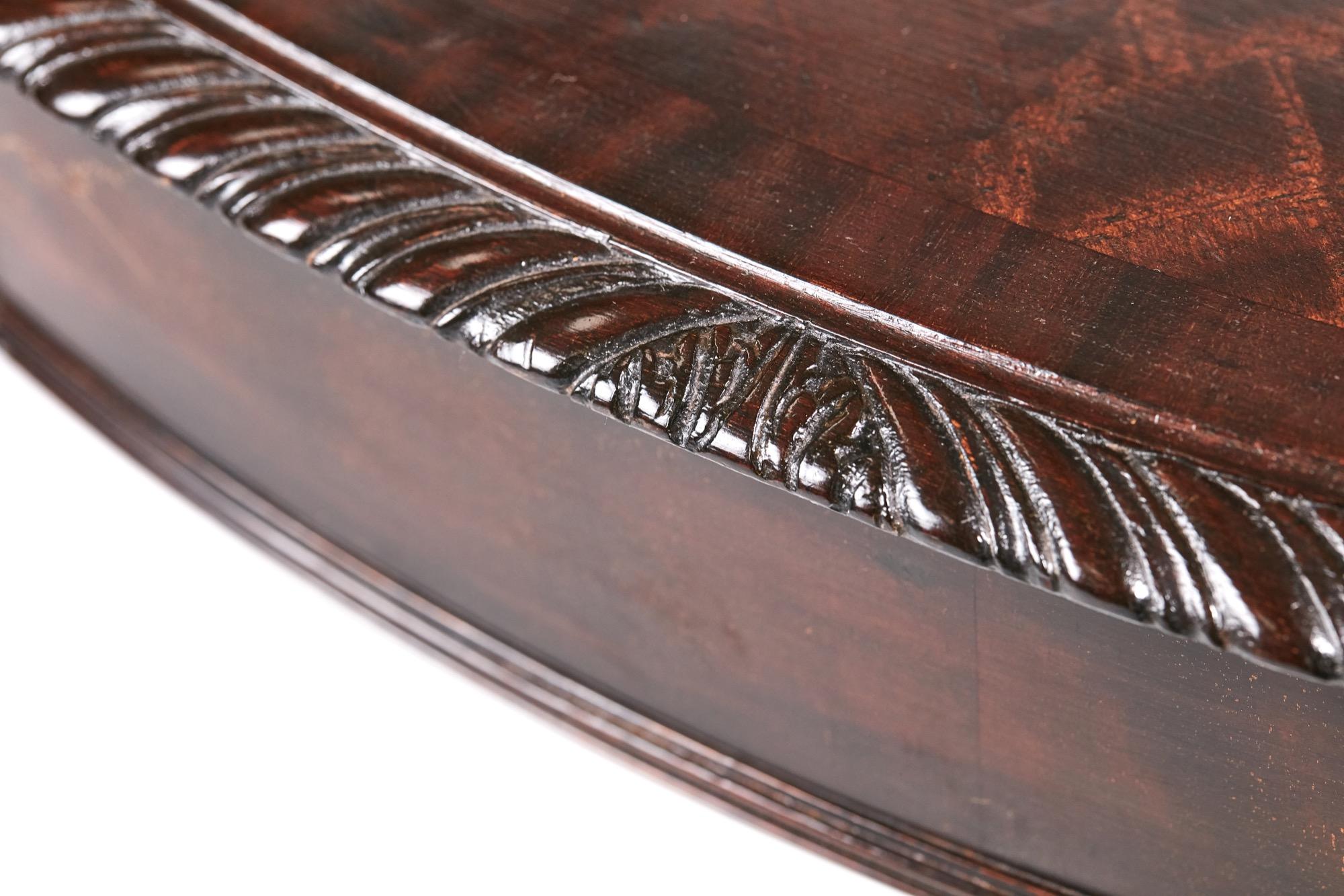English Antique Oval Carved Mahogany Centre Table, circa 1880