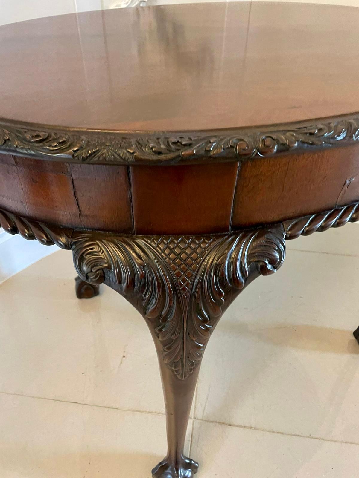 Other Antique Oval Carved Mahogany Centre Table For Sale