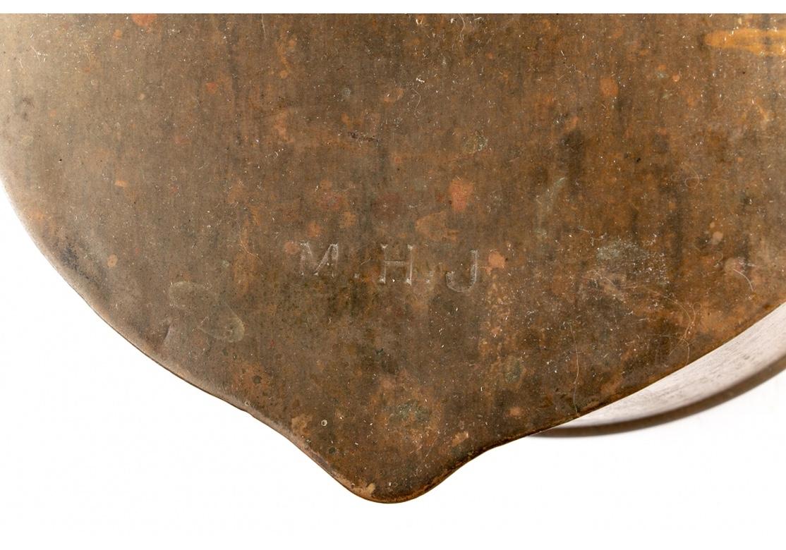 Ancienne malle de rangement ovale en cuivre en vente 5