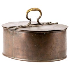 Antique Oval Copper Storage Bin
