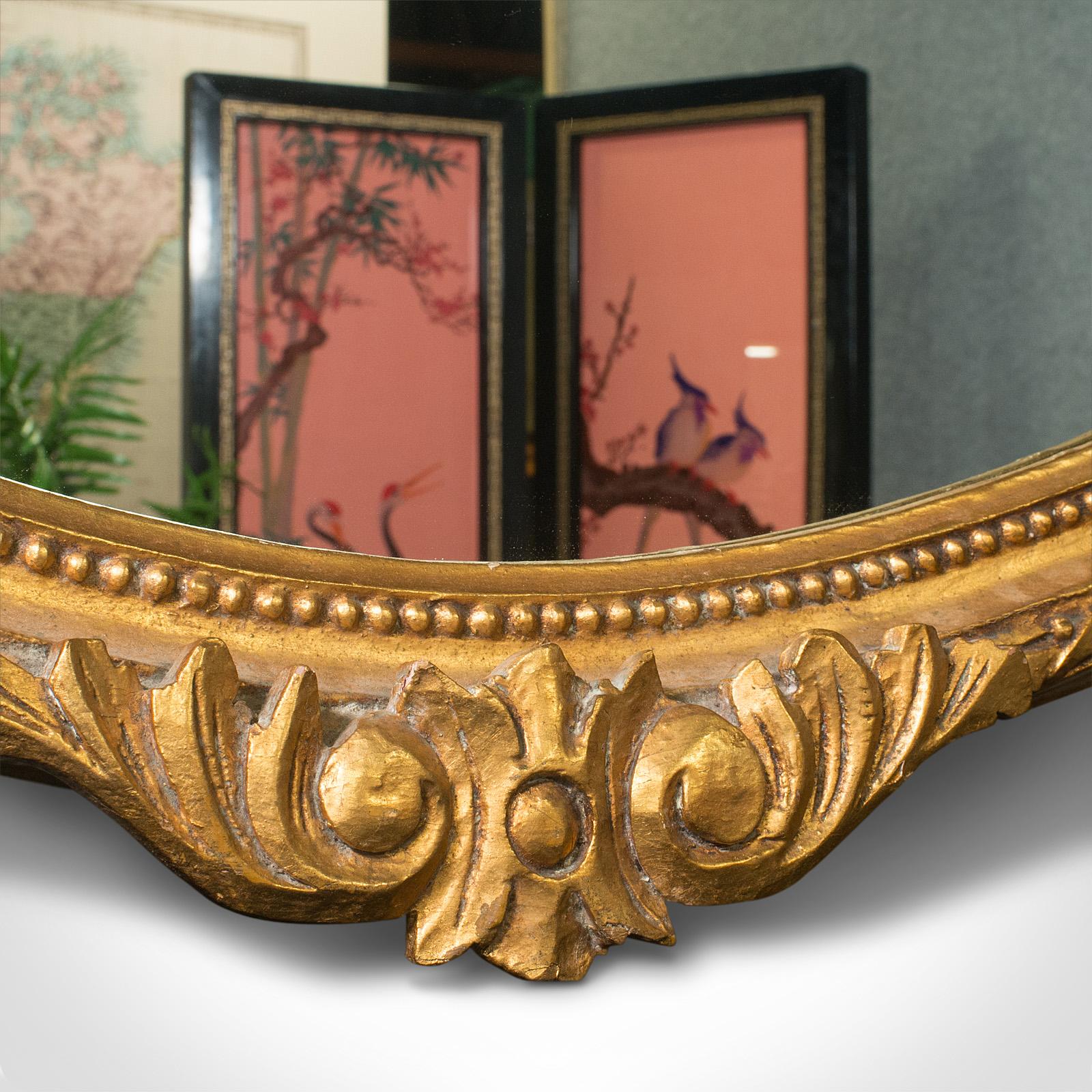 Antique Oval Decorative Mirror, Italian, Giltwood, Hall, Overmantle, Victorian 2