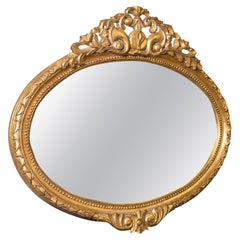 Antique Oval Decorative Mirror, Italian, Giltwood, Hall, Overmantle, Victorian