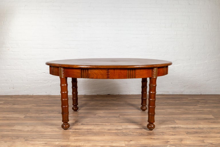Antique Oval Dining Room Table from Indonesia with Spindle ...