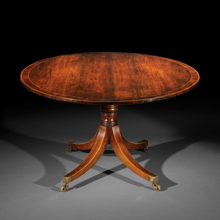 Antique Oval Dining Table Regency Period, Sits Six Persons at