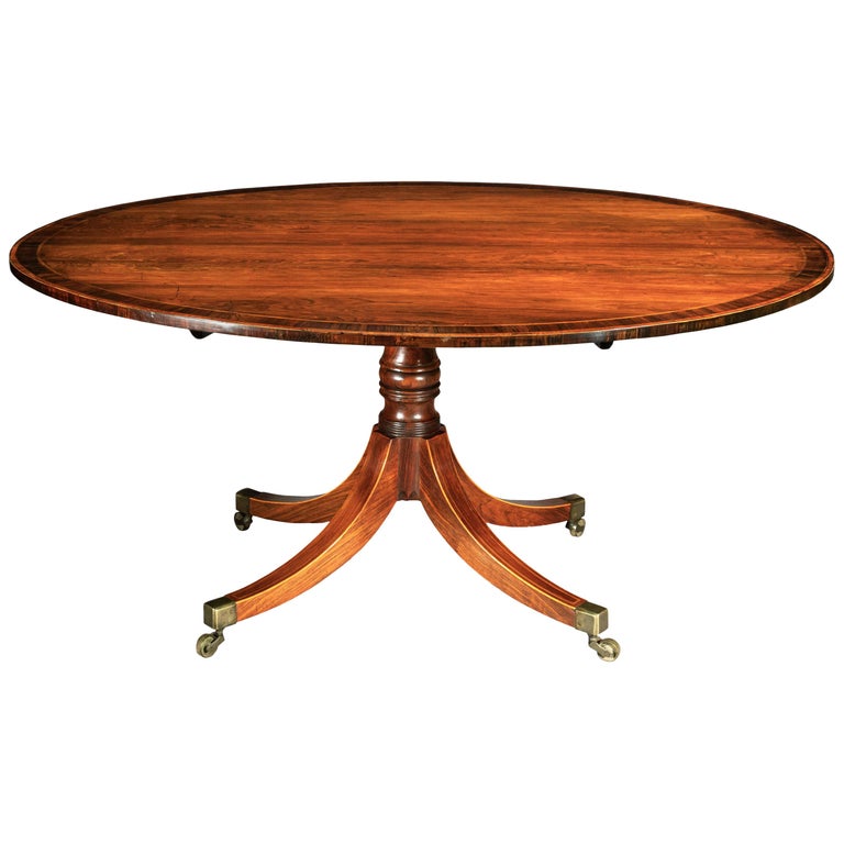 Antique Oval Dining Table Regency Period, Sits Six Persons at