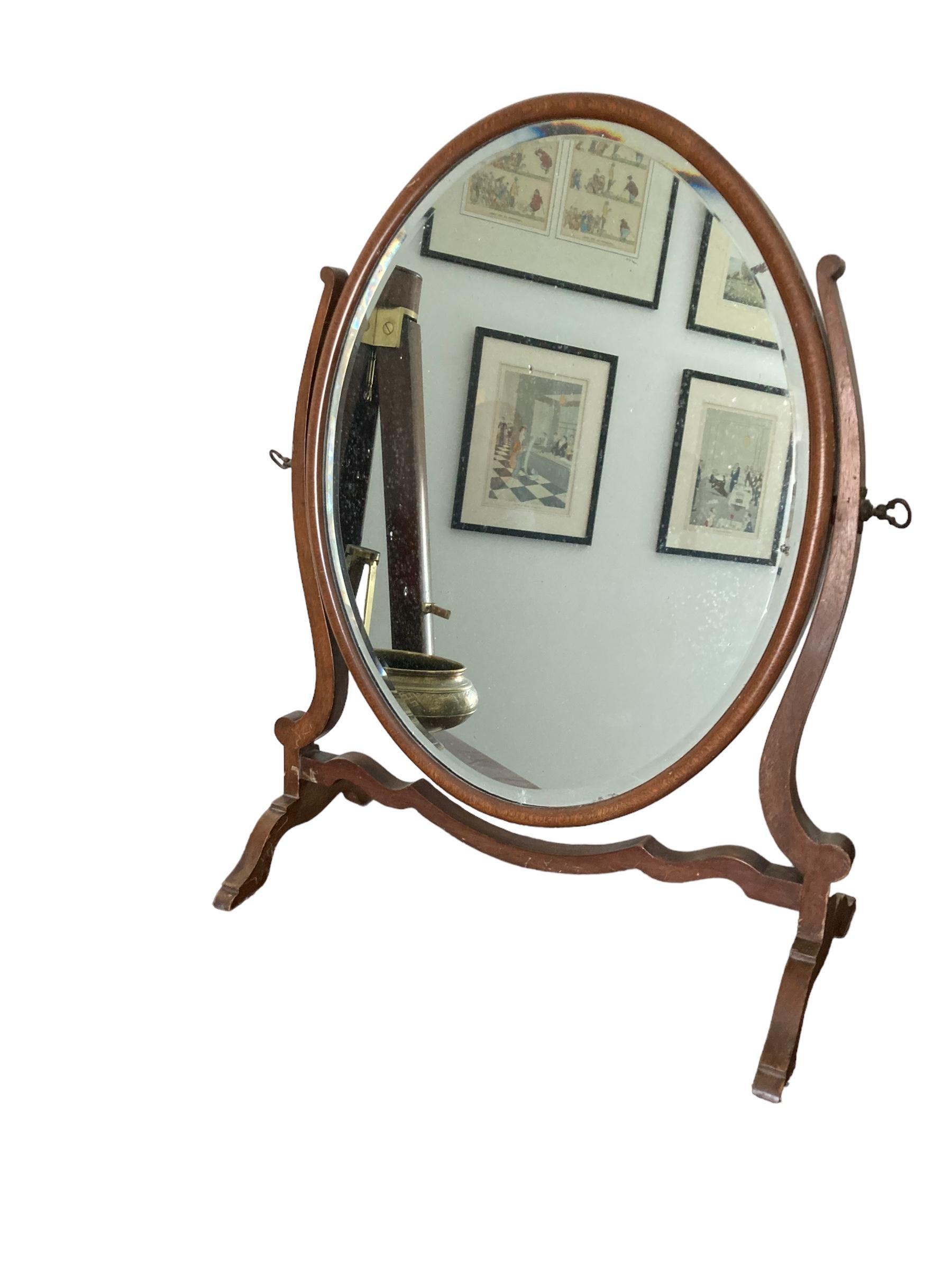 Antique Oval Dressing Mirror late 19th Century Victorian For Sale 3