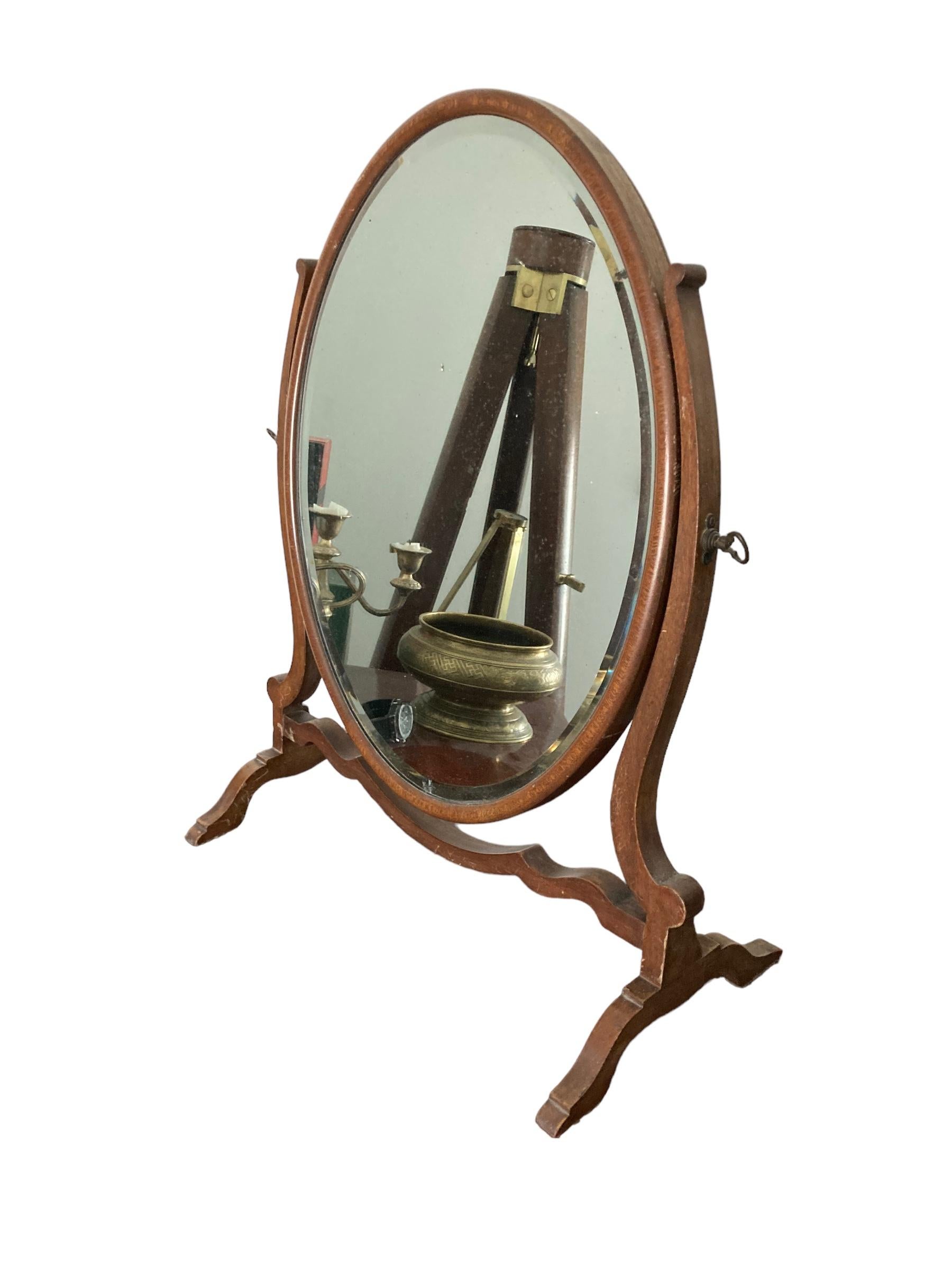 Antique Oval Dressing Mirror late 19th Century Victorian For Sale 4