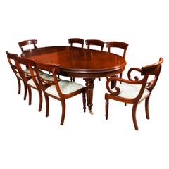 Antique Oval Extending Dining Table 19th C & 8 Dining Chairs