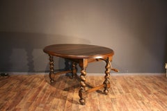 Antique Oval Extending Oak Table by Jas Shoolbred & Co., London