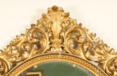 Antique Oval Florentine Giltwood Mirror 19th Century 120x92cm