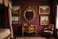 Antique Oval Florentine Giltwood Mirror 19th Century 120x92cm