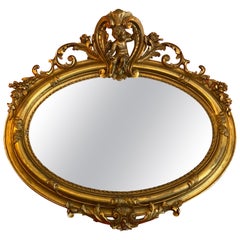 Antique Oval Gilt Gold Mirror