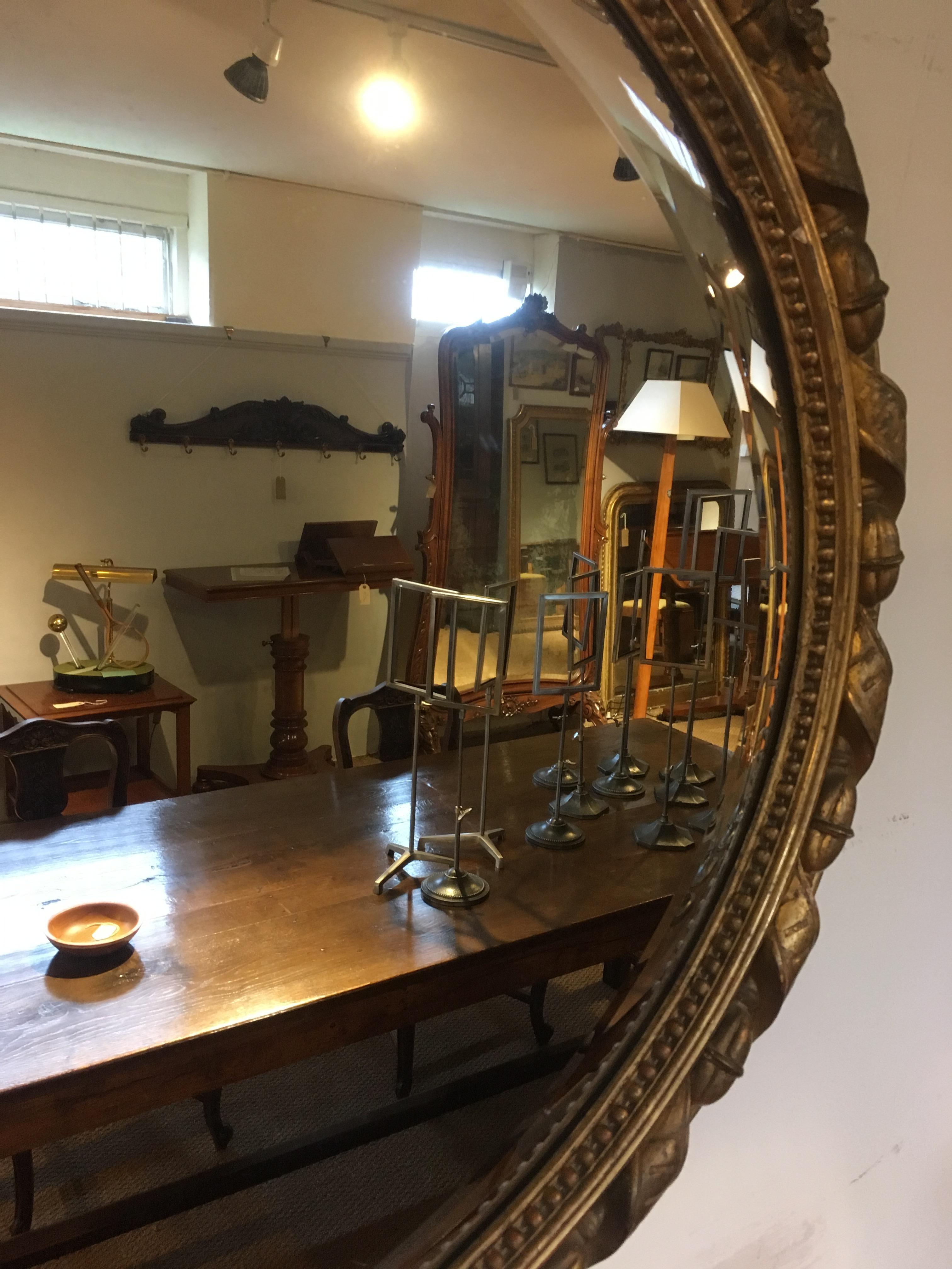 Antique Oval Gilt Mirror For Sale 1