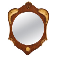 Antique Oval Giltwood Mirror, Carved Wooden Frame, Eastern Europe, Circa 1900