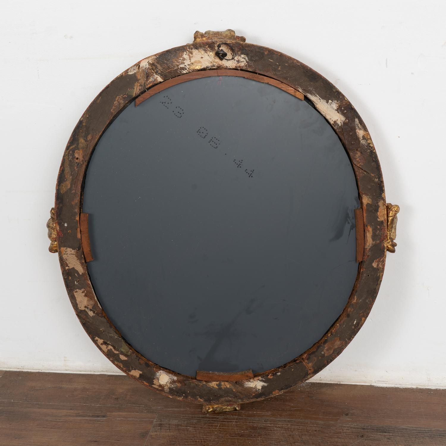 Antique Oval Gold Gilt Mirror, Sweden circa 1820-40 For Sale 3