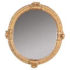 Antique Oval Gold Gilt Mirror, Sweden circa 1820-40