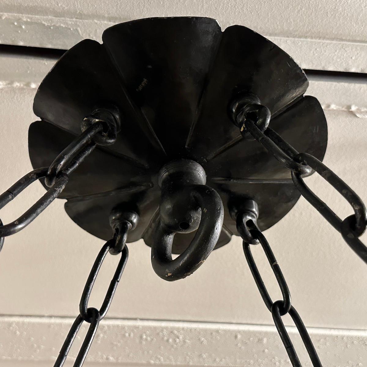 Antique Oval Iron Chandelier For Sale 1