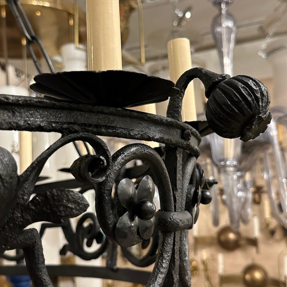 Antique Oval Iron Chandelier For Sale 2