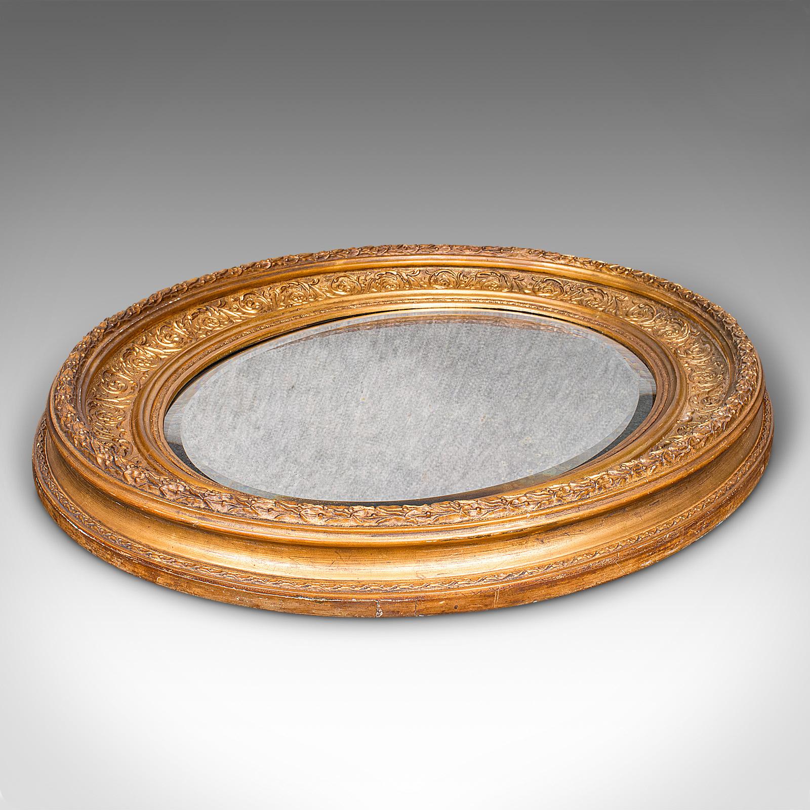 Antique Oval Mirror, English, Giltwood, Overmantle, Hall, Italianate, Georgian For Sale 1