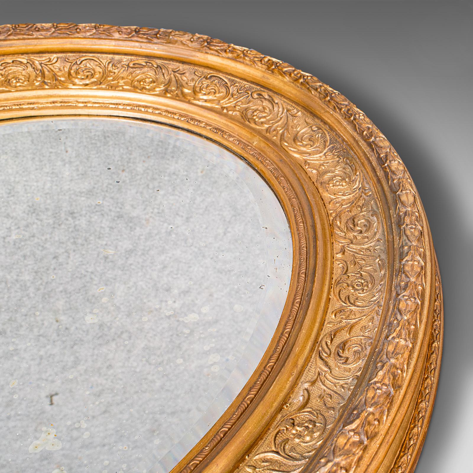 Antique Oval Mirror, English, Giltwood, Overmantle, Hall, Italianate, Georgian For Sale 2