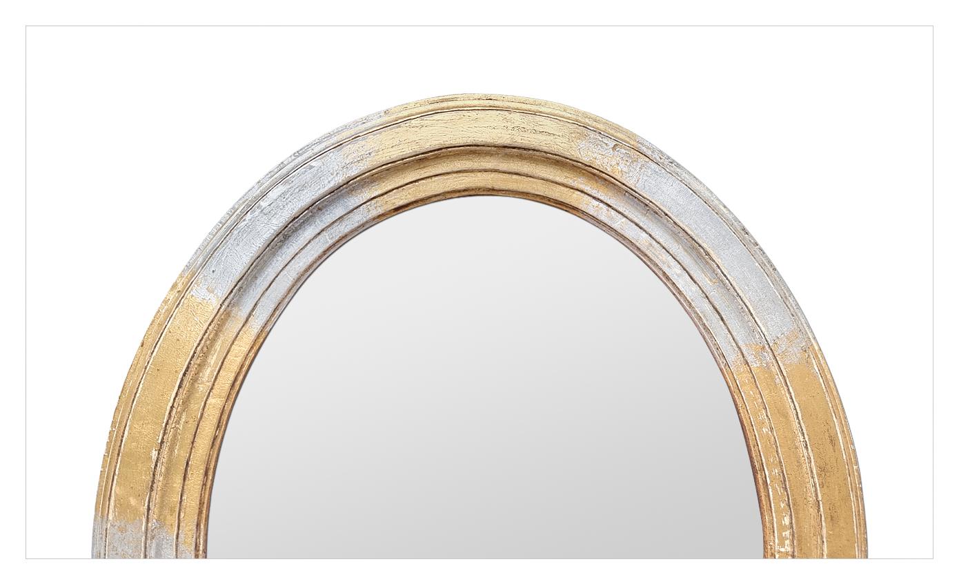 miroir ovale ancien bois dore