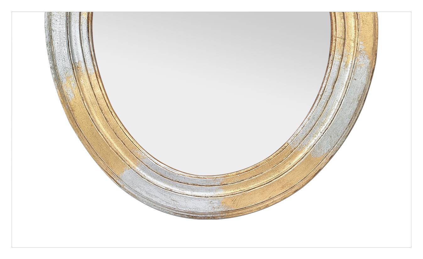 distressed oval mirror
