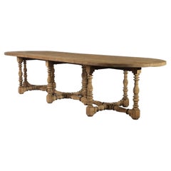 Tavolo da pranzo ovale antico in Oak