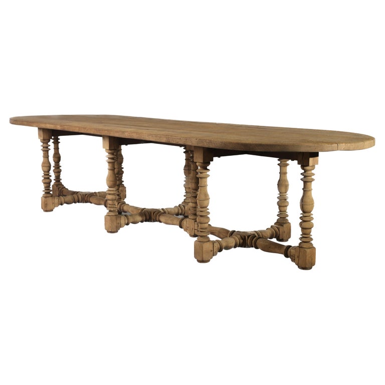 Antique Oval Oak Dining Table For Sale at 1stDibs