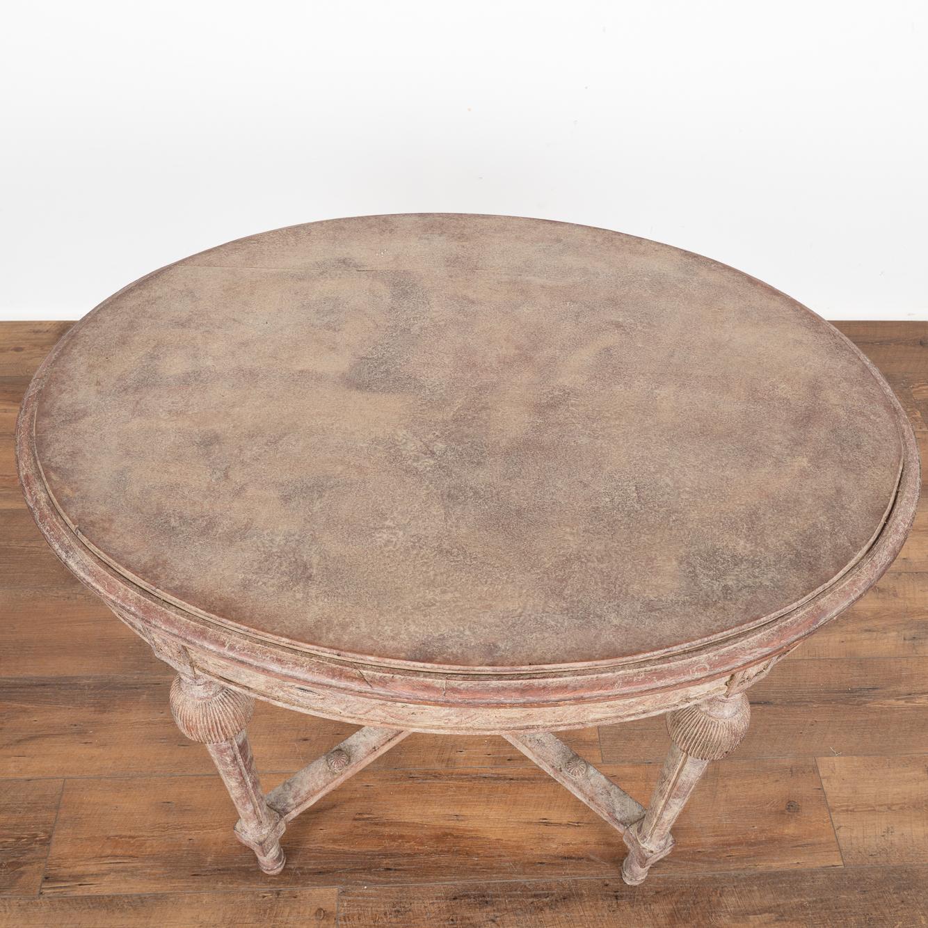 Swedish Antique Oval Painted Side Table, Sweden circa 1850-70 For Sale