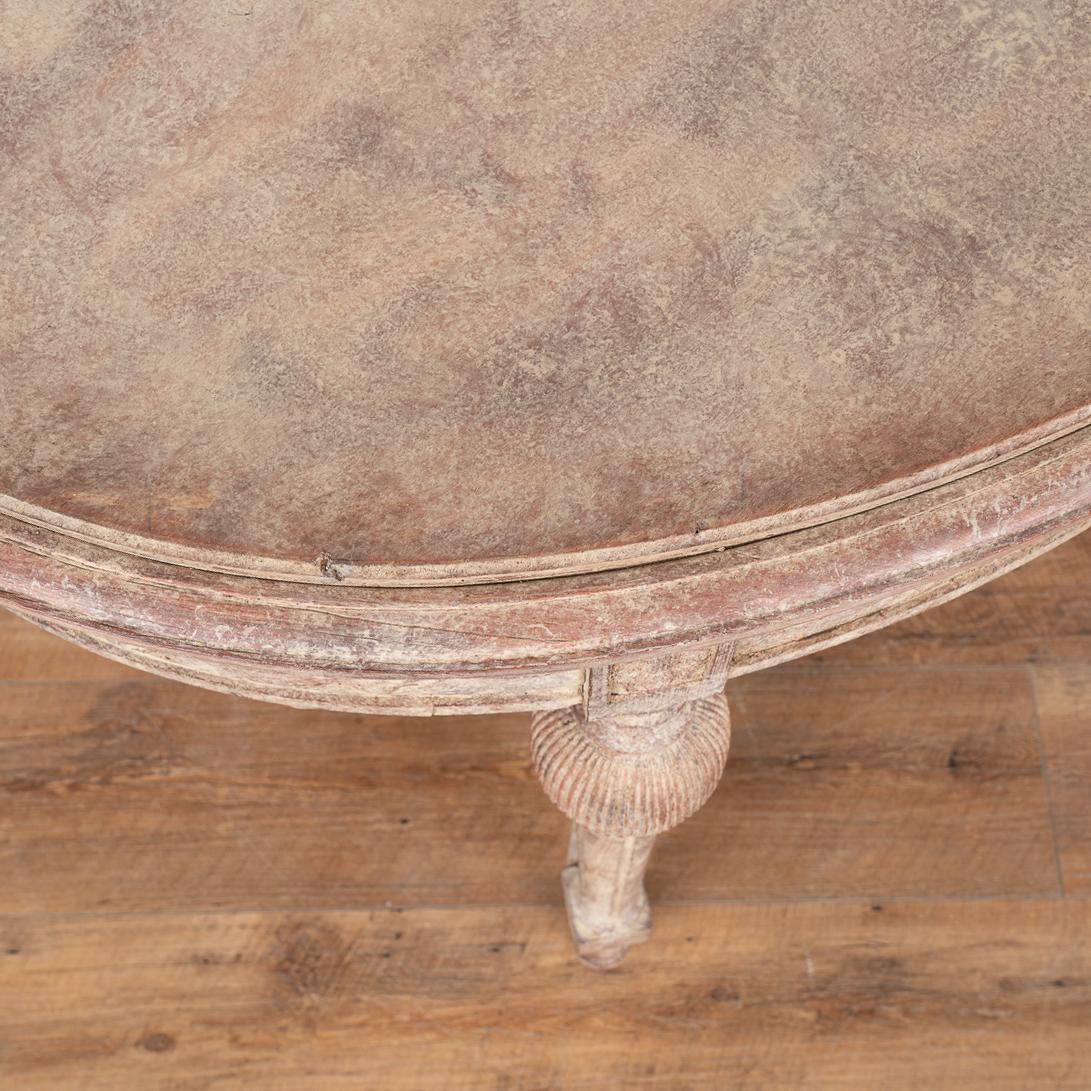 Wood Antique Oval Painted Side Table, Sweden circa 1850-70 For Sale