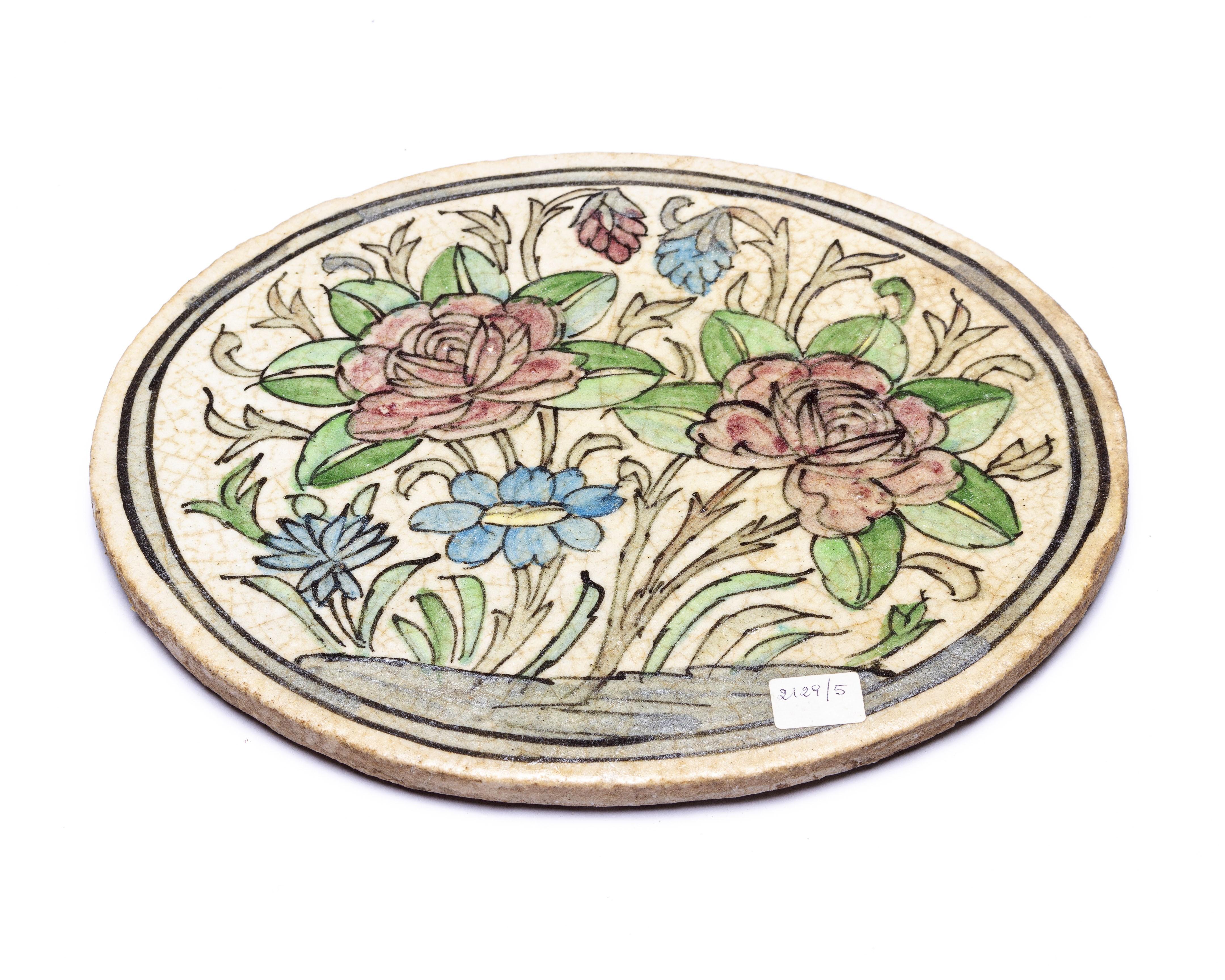 Antique Oval Painted Tiles In Excellent Condition For Sale In Alessandria, Piemonte