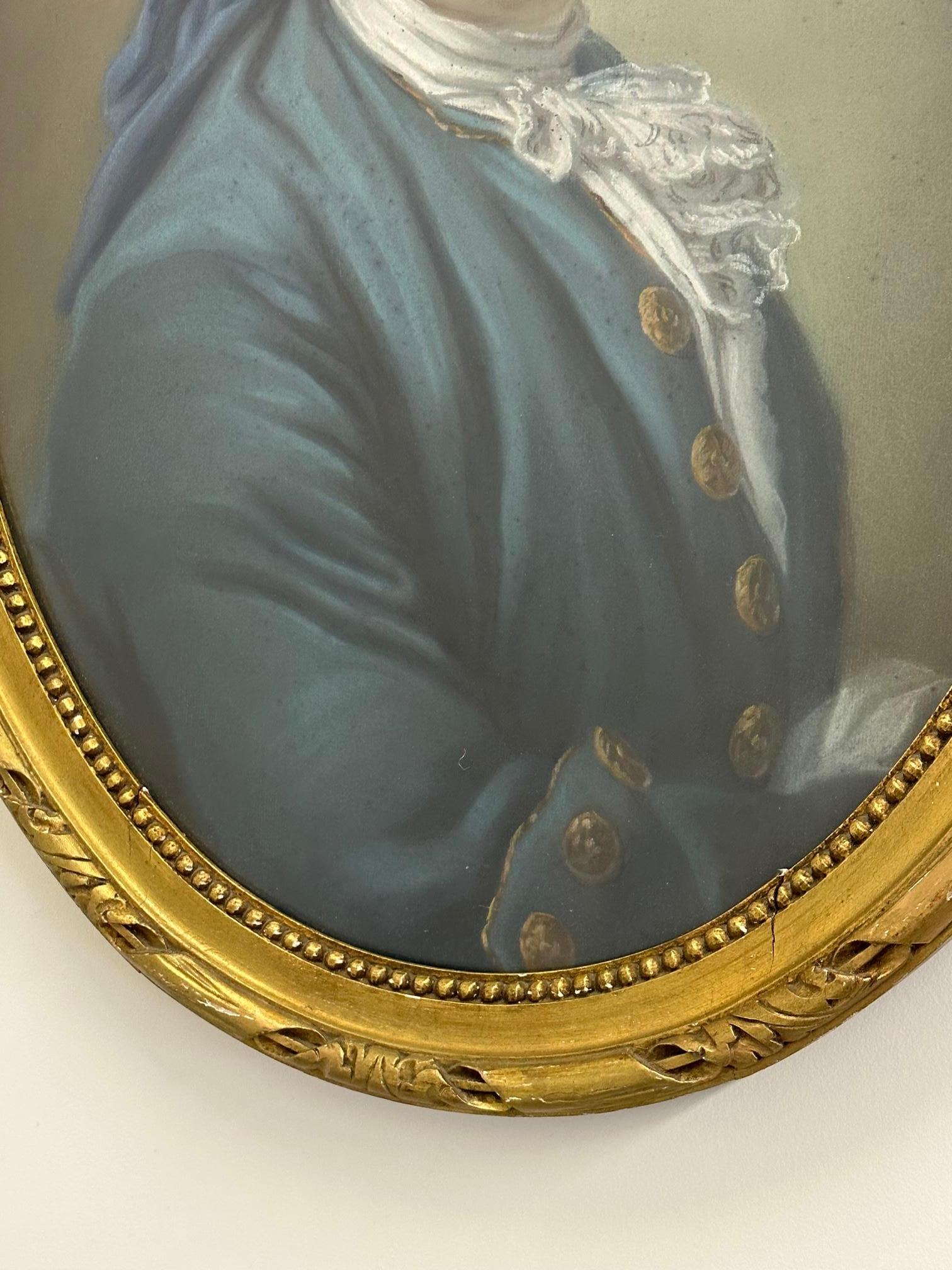 Antique Oval Pastel of a Well Dressed Gentleman 2